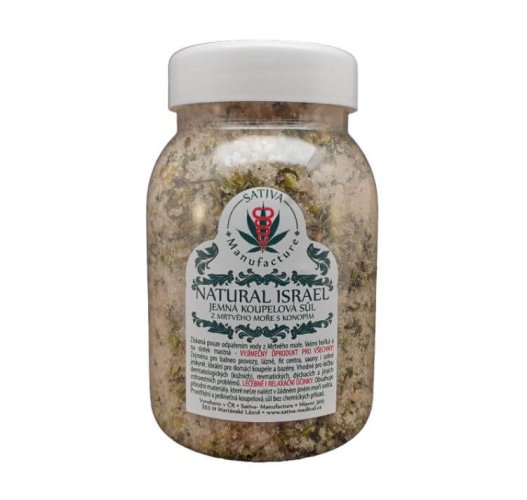 Přírodní koupelová sůl z Mrtvého moře s konopnou herbou 500 g