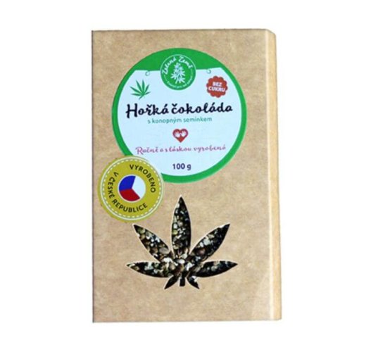 Hořká čokoláda s konopným semínkem 100g BEZ CUKRU!