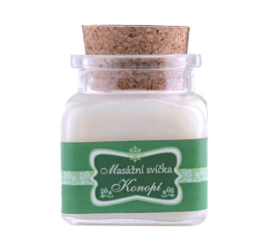 Masážní svíčka KONOPÍ 100 ml kalamář