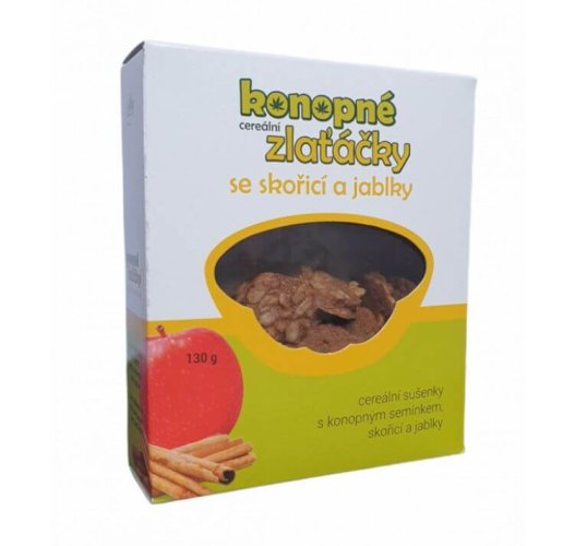 Konopné zlaťáčky se skořicí a jablky 130 g