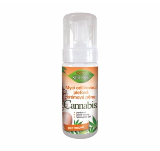 Mycí odličovací pleťová krémová pěna CANNABIS 150 ml