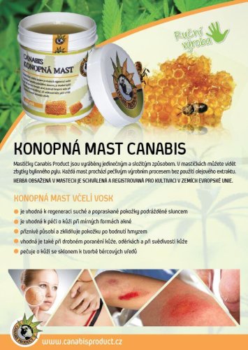 Konopná mast s včelím voskem - Objem: 250 ml