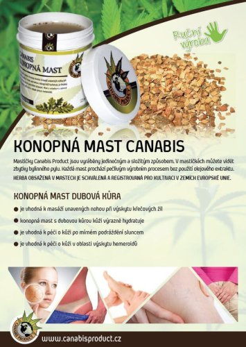 Konopná mast s dubovou kůrou - Objem: 250 ml