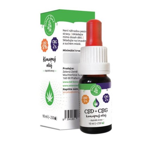 CBD 5% + CBG 2% konopný olej 10 ml