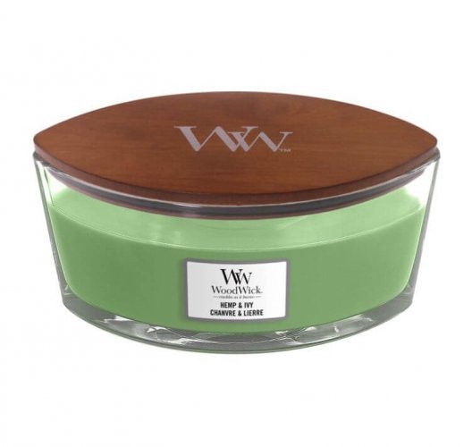 WoodWick Hemp & Ivy svíčka loď 453,6 g