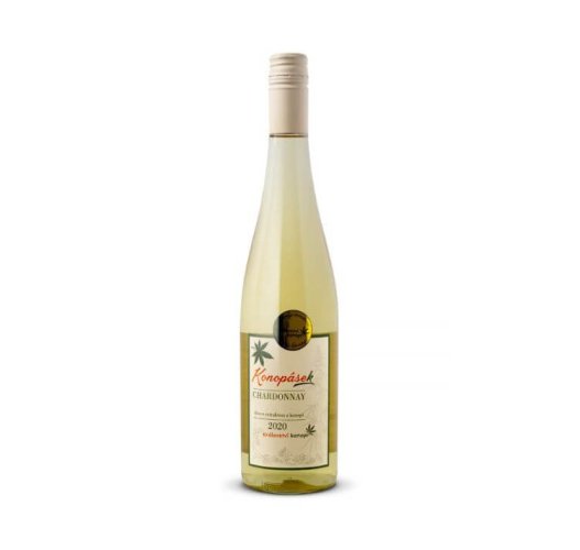 Konopásek Chardonnay 0,75 l - víno s extraktem z konopí