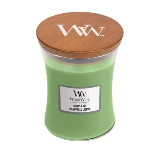 WoodWick Hemp & Ivy svíčka střední 275 g