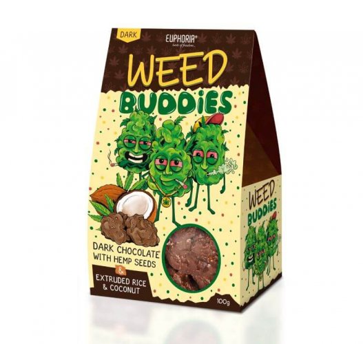 Sušenky Weed Buddies s hořkou čokoládou 100 g